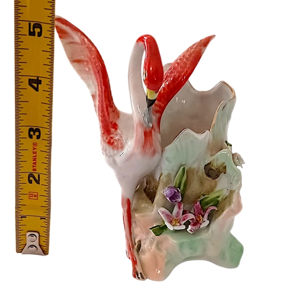 Vtg Flamingo MINI Vase Planter Japan Porcelain Succulent Air Plants Kitschy READ - Picture 2 of 16